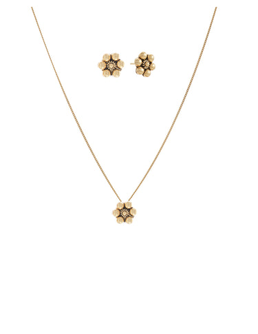 Set Dije Y Aretes Flores Dorados